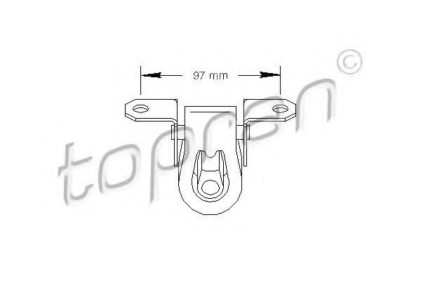 Suport, toba esapament VW TRANSPORTER IV platou / sasiu (70XD) (1990 - 2003) TOPRAN 108 644