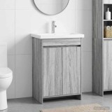 Cumpara ieftin Set de mobilier pentru baie Sonoma gri 81 x 40 x 84,5 cm