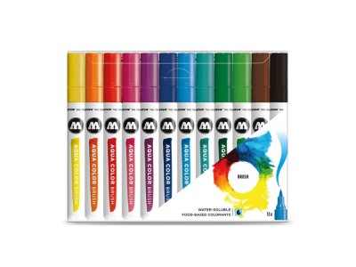 Brush Pen Molotow Aqua Color Basic1 12 buc/set foto