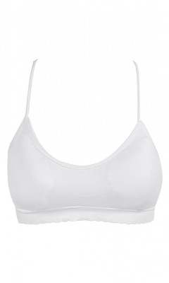 Bustiera Femei, Seamless, Bretele Subtiri X, Alb, One Size foto