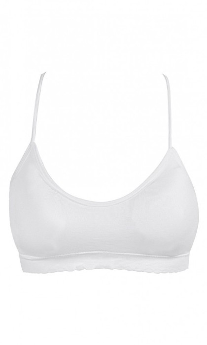 Bustiera Femei, Seamless, Bretele Subtiri X, Alb, One Size