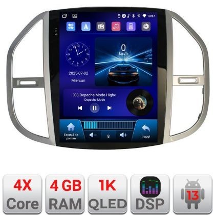 Navigatie Mercedes Vito 2016- tip tesla radio gps internet 4 Core carplay android auto 4+64 Incell Display kit-tesla-068+EDT-E220-RK CarStore Technolo