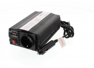 Invertor de tensiune 12V-230V 150W si USB 5V 500mA Well foto