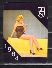 C9 3 - 1984 - Calendar de buzunar - reclama ciorapi ADESGO