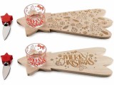 Set 2 platouri servire aperitive lemn natur Craciun cm 32,5 x 14 H