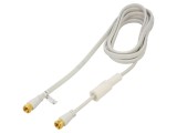 Cablu coaxial Goobay 2,5m alb 75&Omega; cu mufă dublă 67288