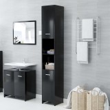 VidaXL Dulap de baie, negru, 30x30x183,5 cm, lemn prelucrat