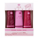 Set Creme de Maini Zen Spa, infuzat cu Trandafir &amp; Ulei de Argan, 3 x 60 ml