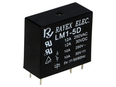 Releu Electromagnetic 5VDC 12A SPDT foto