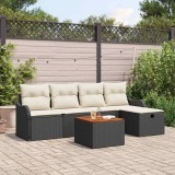 Cumpara ieftin Set de canapele pentru grădină cu pernă 6 pcs Negru Rattan poli