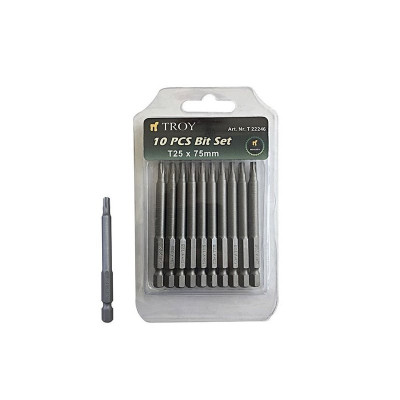 Set de biti torx Cr-V Troy 22246, T25, 75 mm, 10 bucati foto