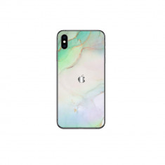 Set Doua Folii Skin Acoperire 360 Compatibile cu Apple iPhone XS Max Wraps Skin Printing Marble Green