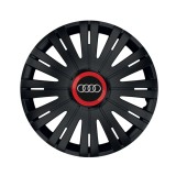 Cumpara ieftin Set 4 capace roti Negre Cu Inel Rosu Active R16 pentru gama auto Audi, Autohelix MSA