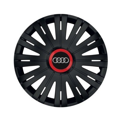 Set 4 capace roti Negre Cu Inel Rosu Active R16 pentru gama auto Audi foto