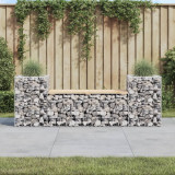 Banca de gradina cu gabion, 183x41x60,5 cm, lemn masiv pin GartenMobel Dekor, vidaXL