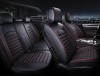 Set huse Scaune Auto Lux Piele ecologica Volkswagen Jetta (2011-2018) Negru Rosu 9buc