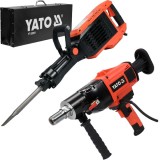 Yato YT-82001 + YT-81980 - Demolator hexagonal 1600 W 65 J valiza speciala + Masina de carotat 2200 W 180 mm gaurire umeda