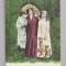 EMIL GARLEANU CATRE ELIZA XENOPOL * , CARTE POSTALA ILUSTRATA , GRUP DE TREI TINERE , POLICROMA , CIRCULATA , CLASICA , 1902