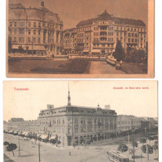 SV * Timisoara LOT x 2 STR. KOSSUTH 1914 * CENTRUL * RPR 1949 sepia