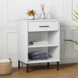 vidaXL Dulap consolă cu picioare metalice &bdquo;OSLO&rdquo;, alb, lemn masiv pin