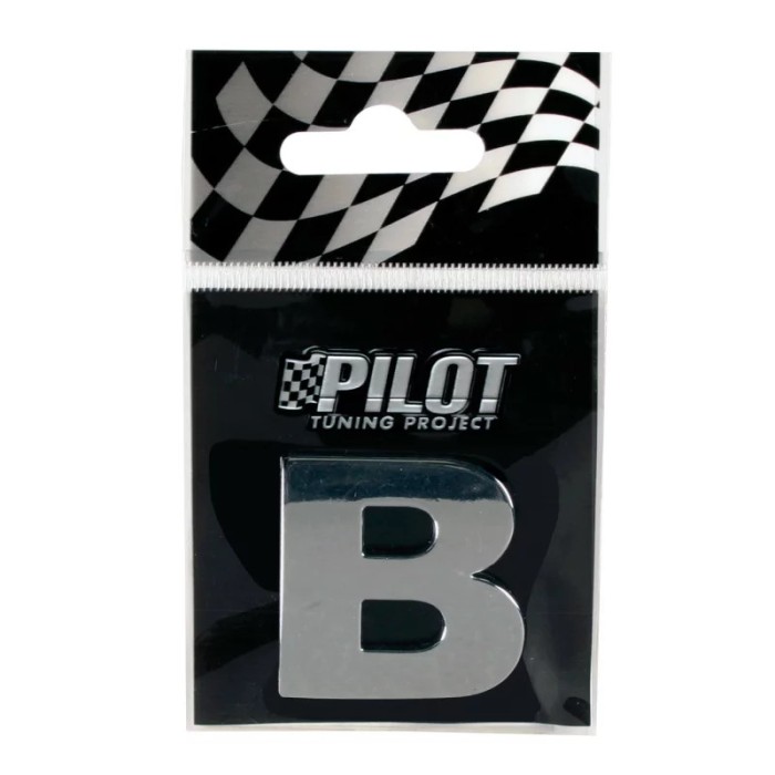 Autocolant 3D crom Type-3 (28mm) litera - B Garage AutoRide