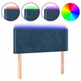 Cumpara ieftin Tablie de pat cu LED, albastru inchis, 100x5x78/88 cm, catifea
