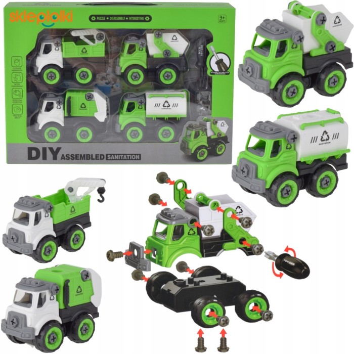 Jucării educative Set de construcție cu vehicule de urgență de demontat