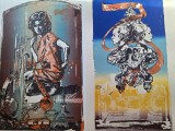 2 cromolitografii Zamfir Dumitrescu, Portrete, Fresca, Suprarealism, ART