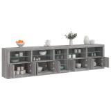 vidaXL Dulap cu lumini LED, gri sonoma, 283x37x67 cm 3209028