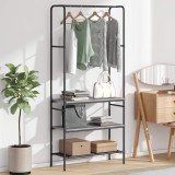 vidaXL Suport pentru haine cu rafturi sonoma gri 77 x 30 x 171 cm