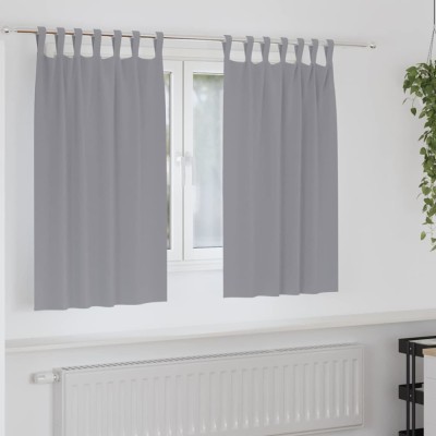 vidaXL Perdele cu perdele 2 pcs Gri deschis 140x140cm Poliester 4107563 foto