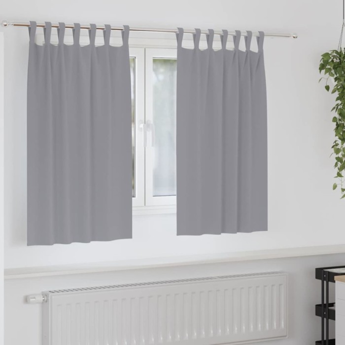 vidaXL Perdele cu perdele 2 pcs Gri deschis 140x140cm Poliester 4107563