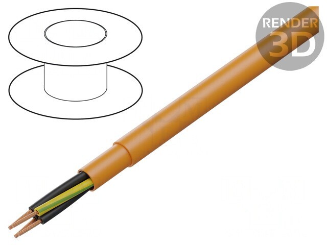 Cablu PUR-ORANGE-JZ 4G0.75mm2 neecranat 300V/500V Cu litat
