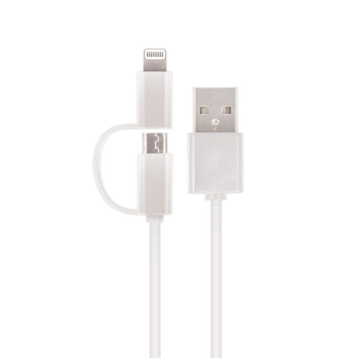 Cablu Date &amp; Incarcare 2in1 - MicroUSB / Lightning (Alb) Setty