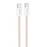 Hoco (X104) Cablu Date si Incarcare, USB-C, PD60W, QC3.0, Brodat, 1m, Roz