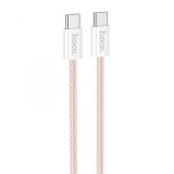 Hoco (X104) Cablu Date si Incarcare, USB-C, PD60W, QC3.0, Brodat, 1m, Roz