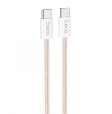 Hoco (X104) Cablu Date si Incarcare, USB-C, PD60W, QC3.0, Brodat, 1m, Roz