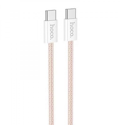 Hoco (X104) Cablu Date si Incarcare, USB-C, PD60W, QC3.0, Brodat, 1m, Roz foto