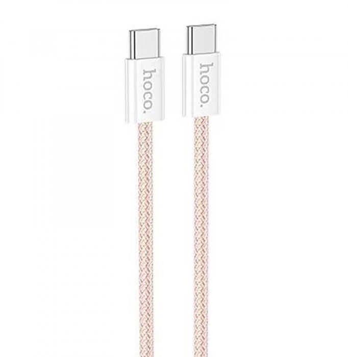 Hoco (X104) Cablu Date si Incarcare, USB-C, PD60W, QC3.0, Brodat, 1m, Roz