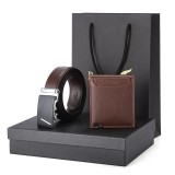 Cumpara ieftin Set Cadou Barbati: Portofel Piele Maro + Curea Piele 130cm Keller &amp; Weber, Elegant, Cutie Cadou