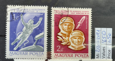 TS21 - Timbre serie Ungaria - Magyar Posta - Cosmos - 1965 Mi2120-2121 foto