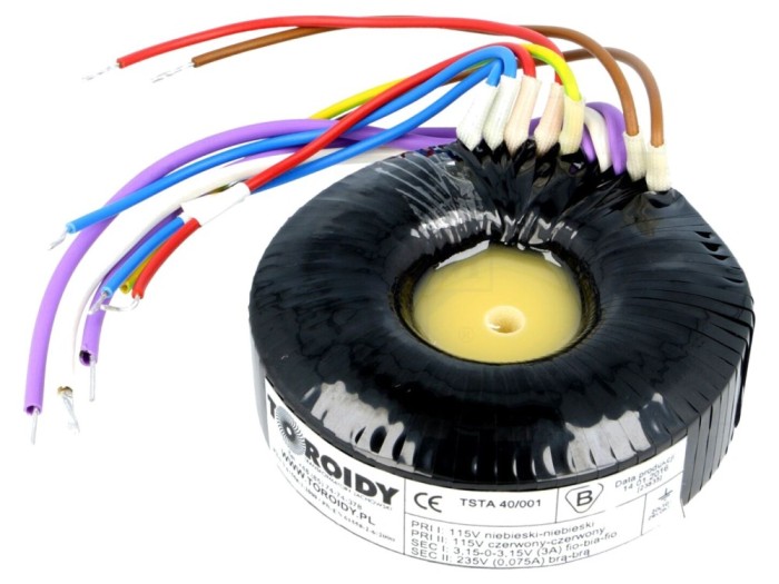 Transformator toroidal audio 40VA 115VAC