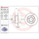 Set disc frana Audi 100 C4 12.90-11.94, A6 C4 06.94-10.97, A6 C5 (4b2) 01.97-12.05, A6 C5 Avant (4b5) 11.97-01.05; Skoda Superb I (3u4) 12.01-03.08;, BREMBO