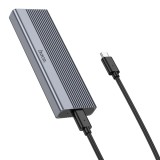 Cumpara ieftin Carcasa HOCO pentru unitati SSD M.2 NVME Tasta M Tasta B+M pana la 4TB USB3.2 Tip C 10GBps HB47A gri metal