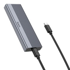 Carcasa HOCO pentru unitati SSD M.2 NVME Tasta M Tasta B+M pana la 4TB USB3.2 Tip C 10GBps HB47A gri metal