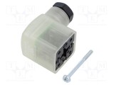 Conector HIRSCHMANN cu valvă mufa A 18mm mamă PIN 3 unghi 90&deg;