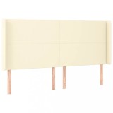 Cumpara ieftin Tablie de pat cu aripioare, crem, 163x16x118/128 cm, piele eco