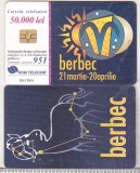 bnk card Cartela telefonica 2001 - Zodiac Berbec - RO-ROM-0093B