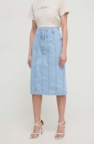 Silvian Heach fustă din denim midi, dreaptă