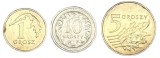 POLONIA LOT / SET 3 buc : 1 + 5 + 10 Groszy 2011 , VF / VF +, Europa, Cupru-Nichel